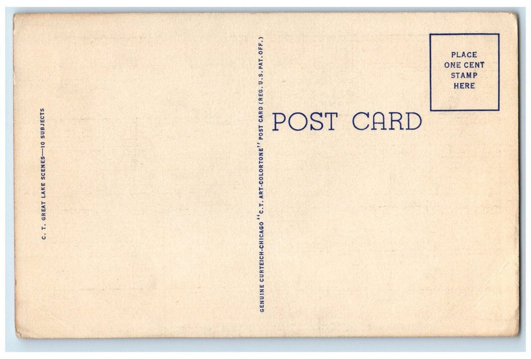 c1930's Greetings From Waterloo Indiana IN, Dirt Road Lake View Vintage Postcard