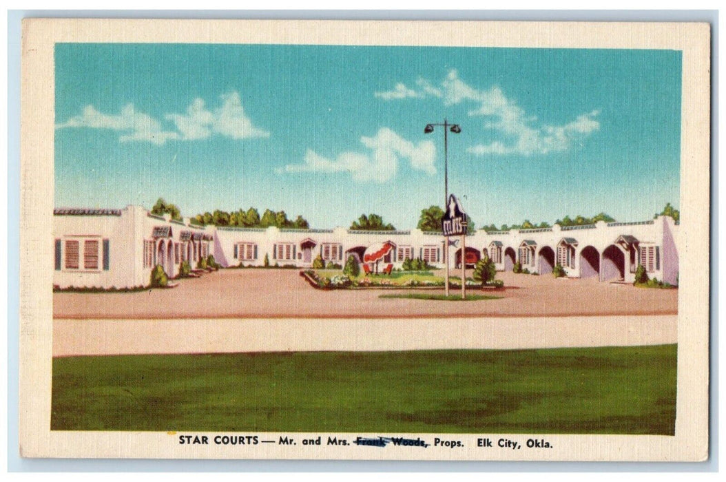 c1930's Star Courts Roadside Elk City Oklahoma OK Unposted Vintage Postcard