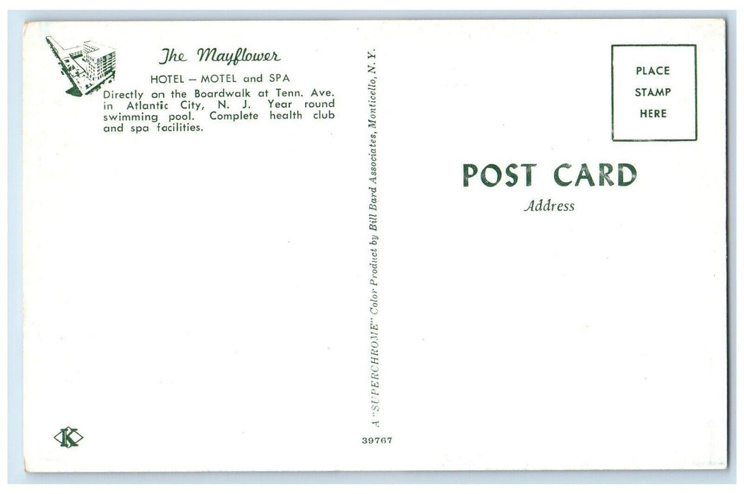 The Mayflower Hotel Motel Spa Atlantic City New Jersey NJ, Dual View Postcard