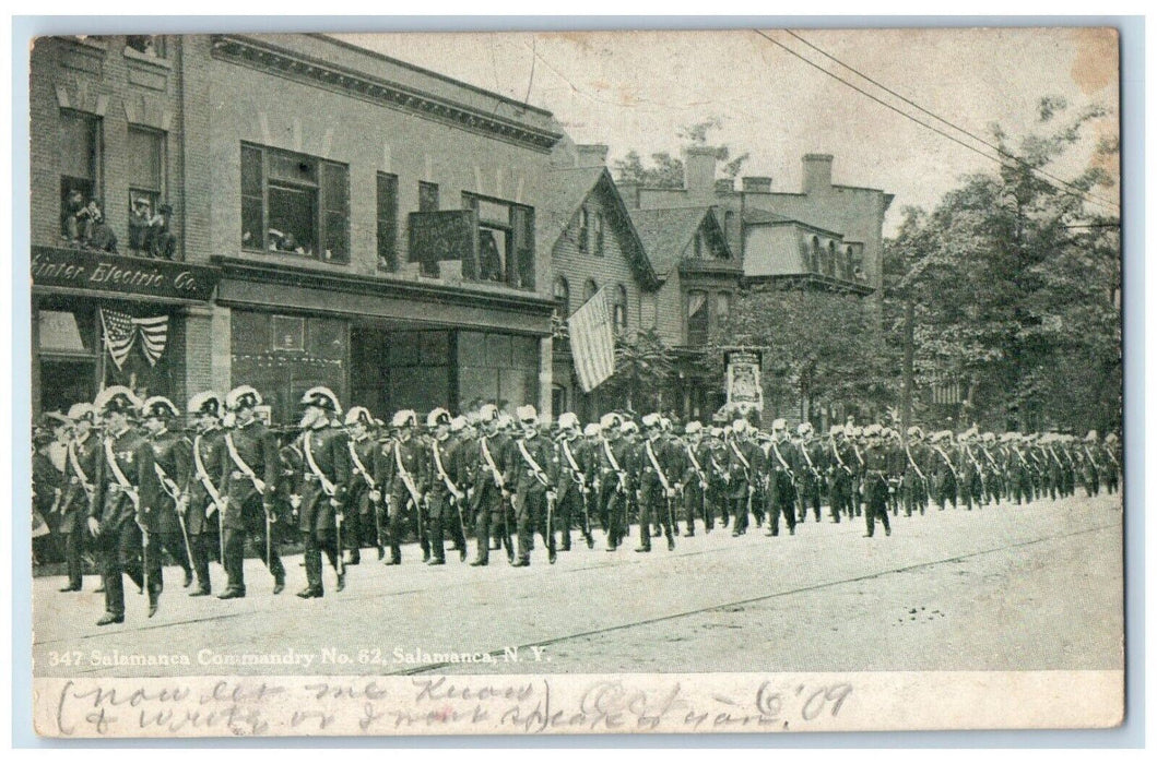 1909 Salamanca Commandry No. 62 Parade Salamanca New York NY Antique Postcard