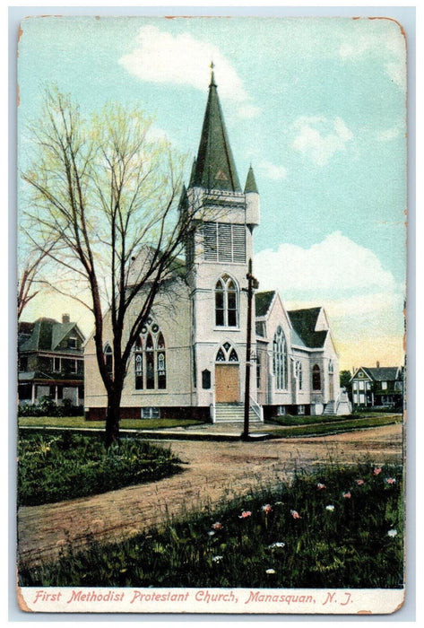 c1910 First Methodist Protestant Church Manasquan New Jersey NJ Postcard