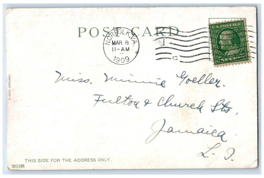 1909 U.S. Battleship Steamer Ship Louisiana LA Posted Antique Postcard
