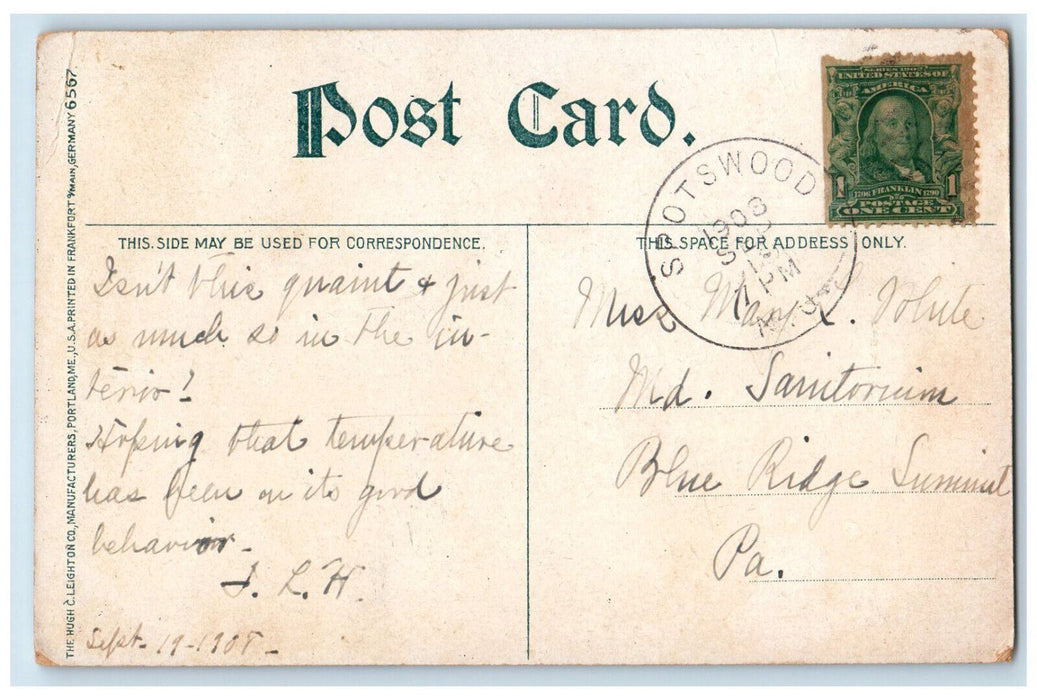 1908 First Reformed Church New Brunswick New Jersey NJ Antique Postcard