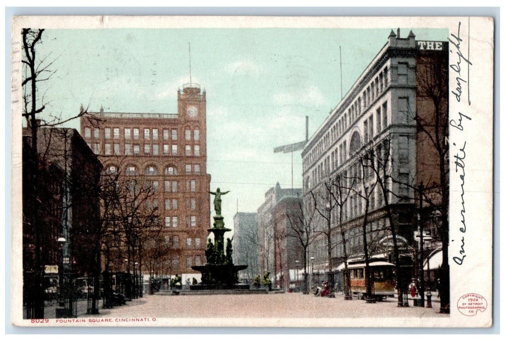 1907 Fountain Square Building Cincinnati Ohio OH Posted Antique Postcard