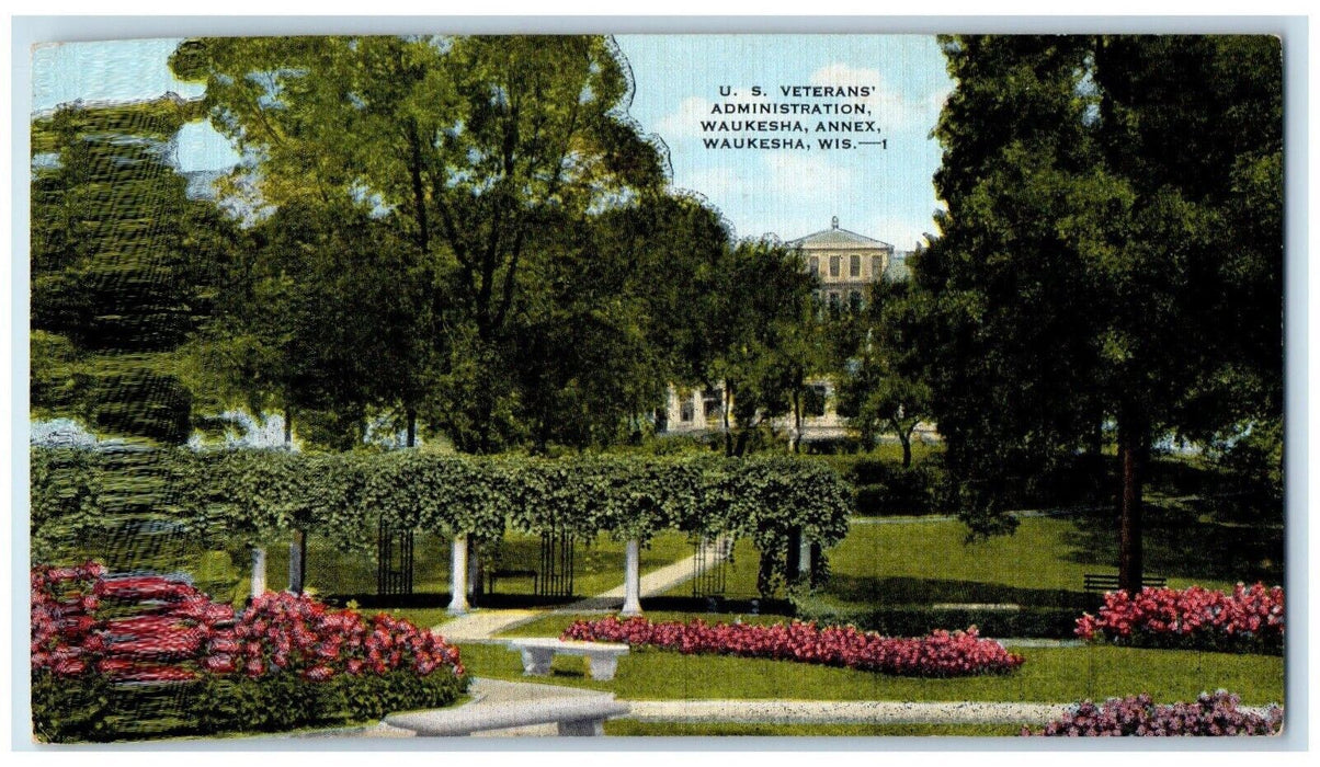 c1940 US Veterans Administration Waukesha Annex Waukesha Wisconsin WI Postcard