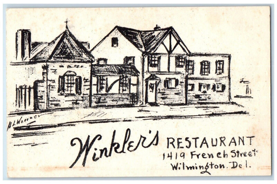 c1940's Wickers Restaurant Wilmington Delaware DE Unposted Vintage Postcard