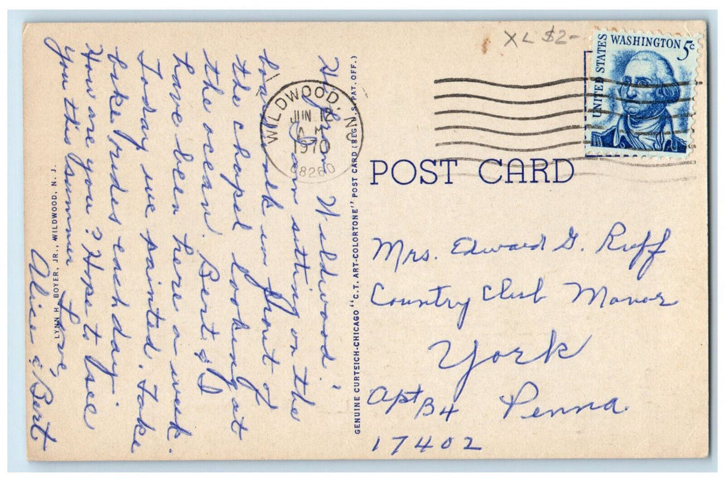1970 Boardwalk Chapel at Montgomery Ave. Wildwood By The Sea NJ Postcard