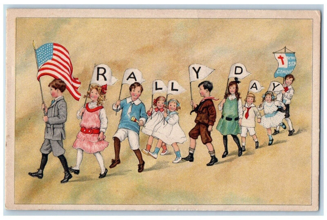 1916 Students Childrens Rally Day Morrison Illinois IL Posted Antique Postcard