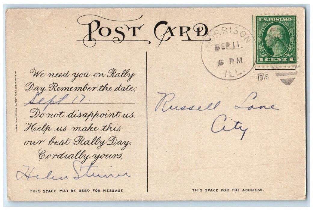 1916 Students Childrens Rally Day Morrison Illinois IL Posted Antique Postcard