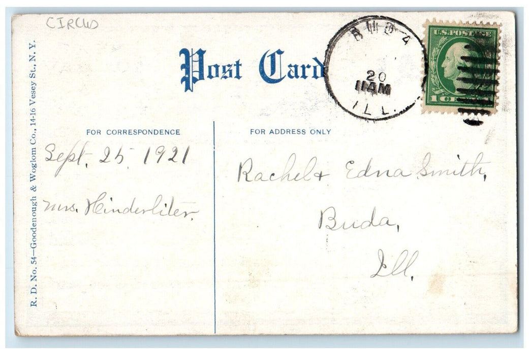 1921 Rally Day Next Sunday Toddler On Cart Doll Morrison Illinois IL Postcard