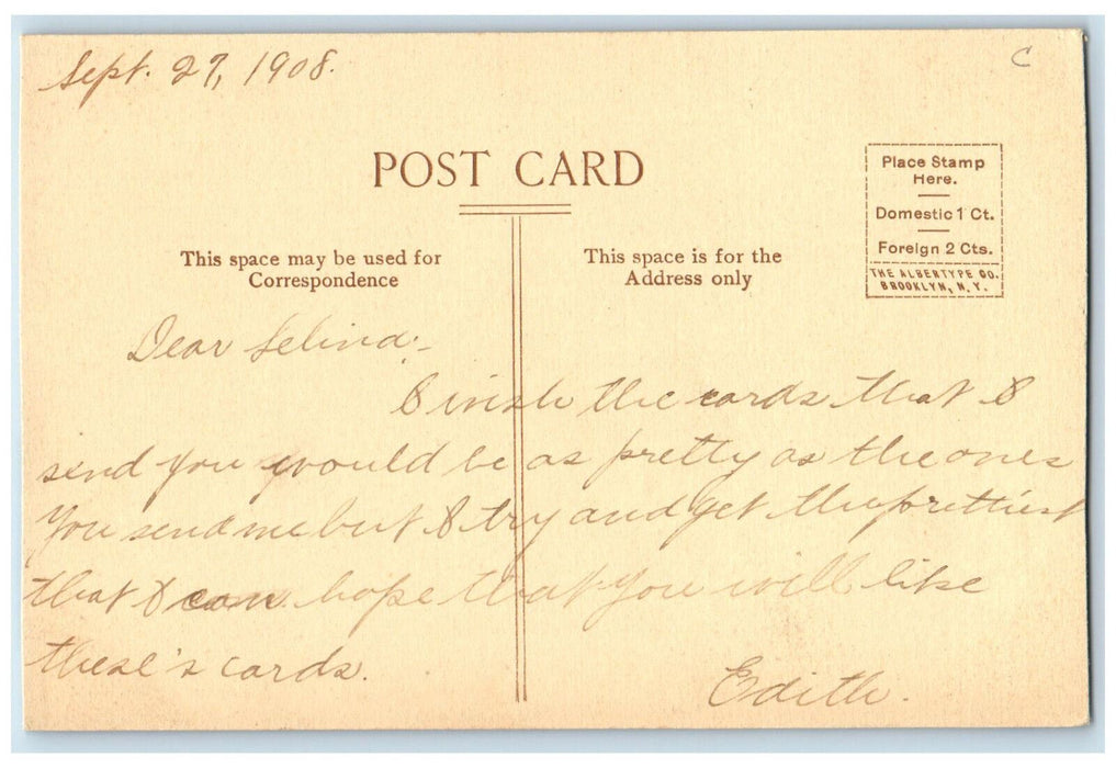 1908 First United Brethren Church York Pennsylvania PA Antique Posted Postcard