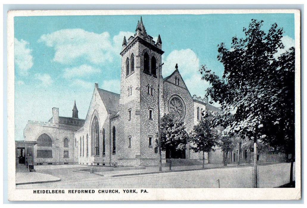 1922 Heidelberg Reformed Church York Pennsylvania PA Posted Postcard