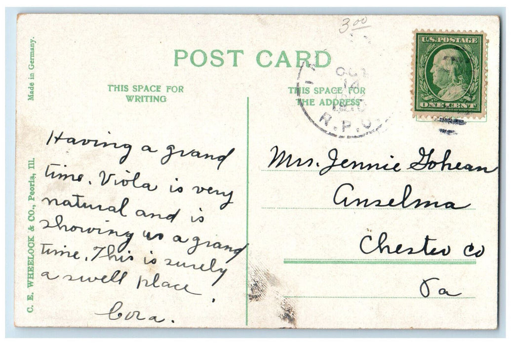 1910 Heidelberg Reformed Church York Pennsylvania PA RPO Posted Postcard