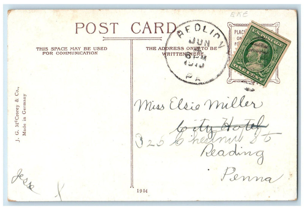 1910 First Presbyterian Church & Parsonage York Pennsylvania PA Posted Postcard