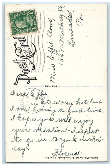 1924 First Presbyterian Church Corner of Queen Market Street York PA Postcard