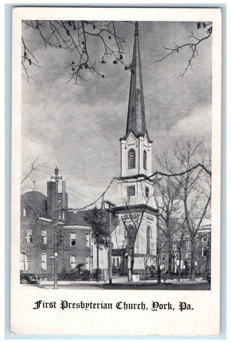 c1940's Tree Branches First Presbyterian Church York Pennsylvania PA Postcard