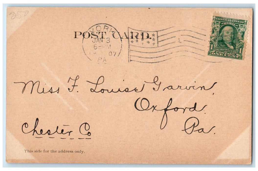 1907 First Methodist Episcopal Church York Pennsylvania PA Antique Postcard