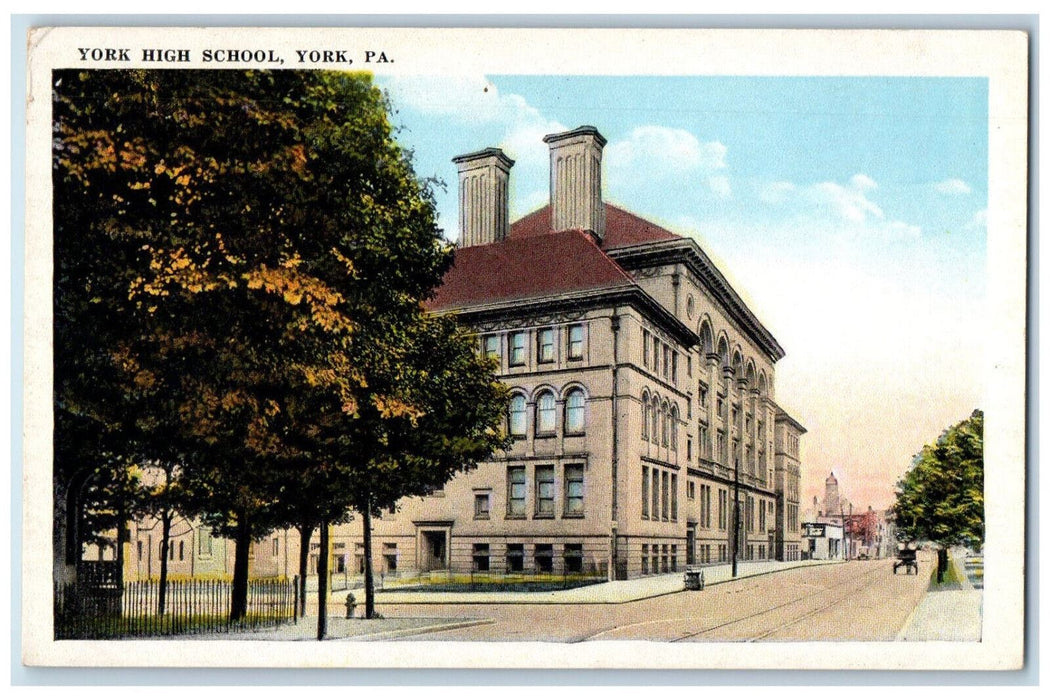 c1920's York High School York Pennsylvania PA Antique Unposted Postcard