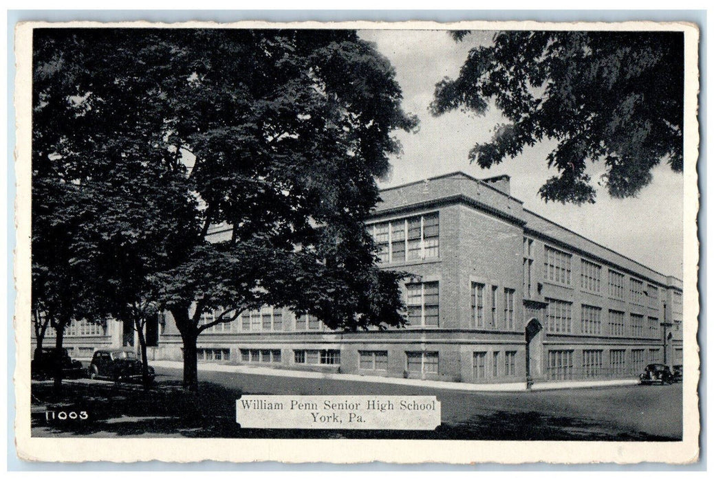 c1940's William Penn Senior High School York Pennsylvania PA Postcard