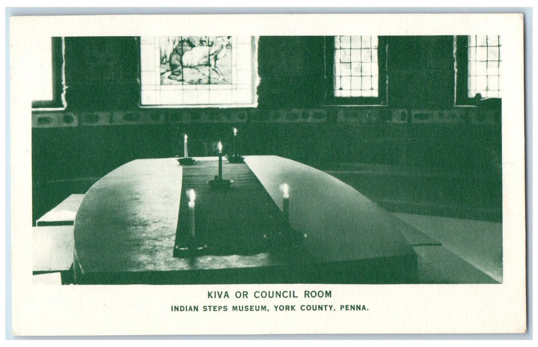 c1920's Kiva or Council Room Indian Steps Museum York County PA Postcard
