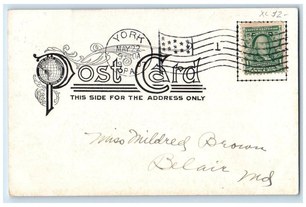 1907 St. John's P.E. Church York Pennsylvania PA Antique Posted Postcard