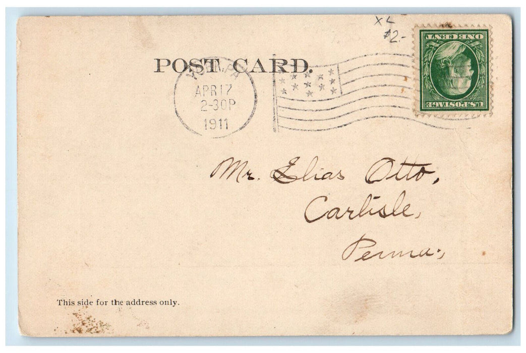 1911 York High School York Pennsylvania PA Antique Posted HC Barnhart Postcard