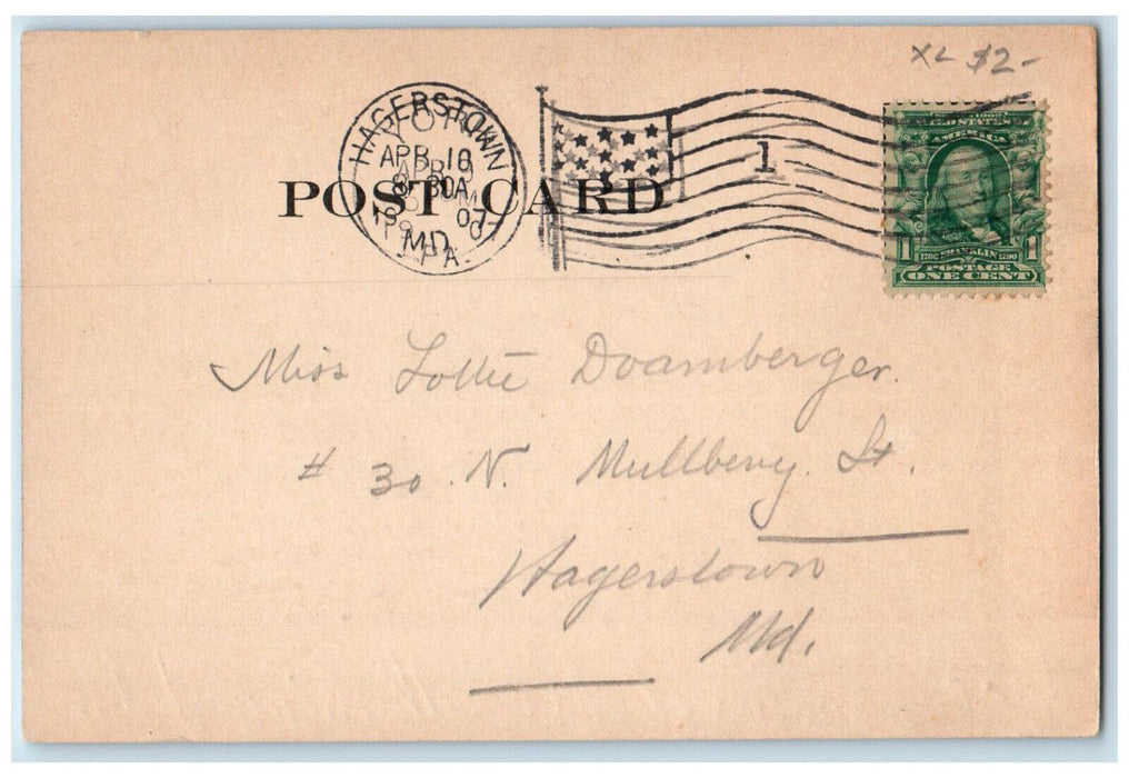 1907 Cannon, High School York Pennsylvania PA Antique Posted Postcard