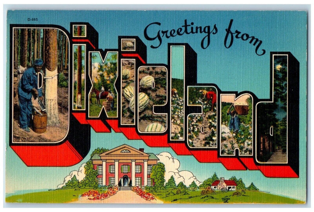 1960 Greetings From Dixieland , Chattanooga TN Large Letters Vintage Postcard