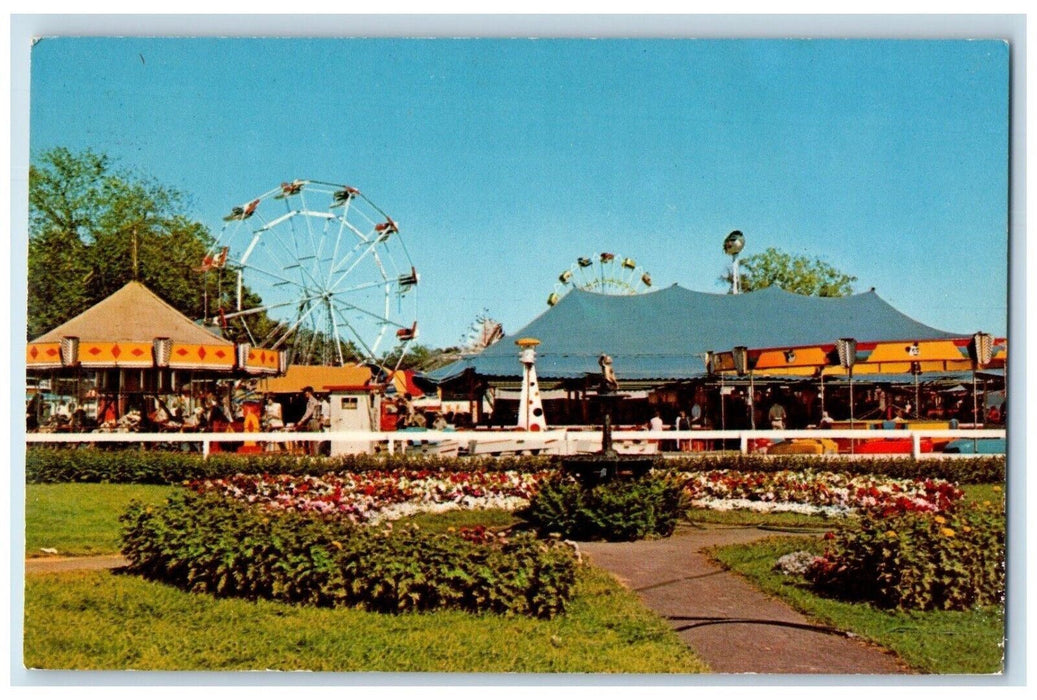 Country Fair Ferris Wheel Amusement Park At New England Fair Vintage Postcard