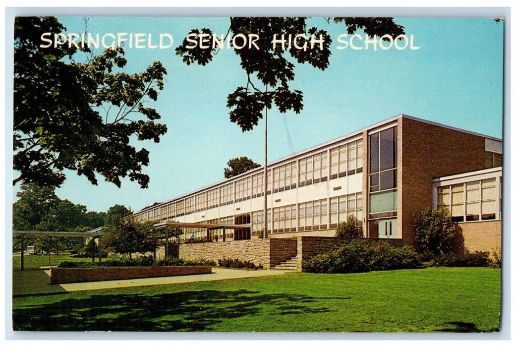 1971 Springfield Senior High School Building Springfield Delaware DE Postcard