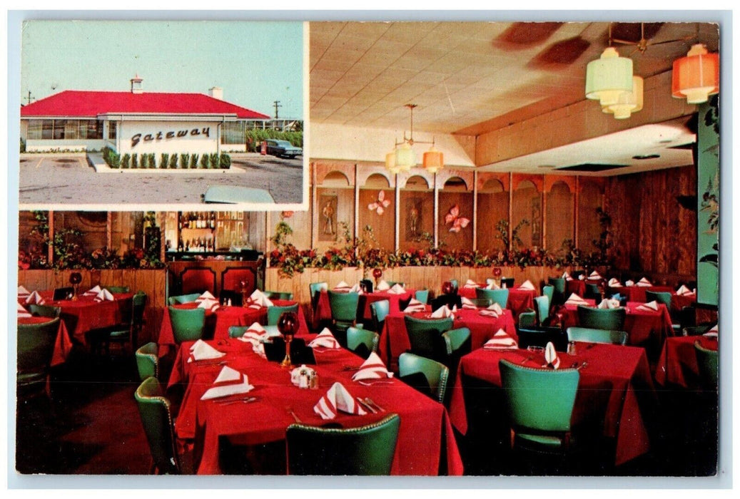 c1950's Gateway Restaurant Dining Room Dupont Highway Delaware DE Postcard
