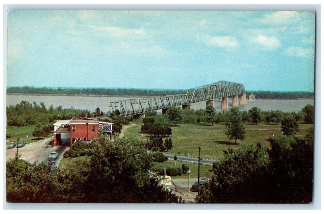 c1950's Chain Of Rocks Bridge Crossing The Mississippi River Vintage Postcard