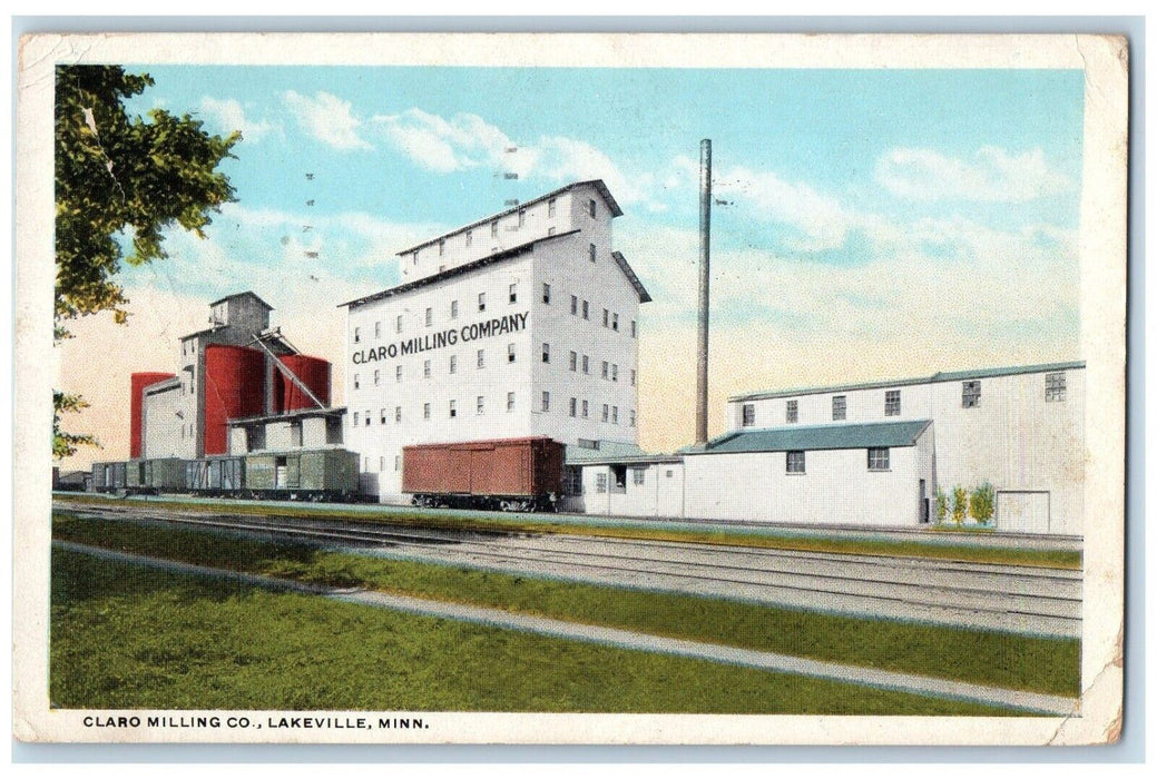 1923 Claro Milling Co. Building Lakeville Minnesota MN Posted Vintage Postcard