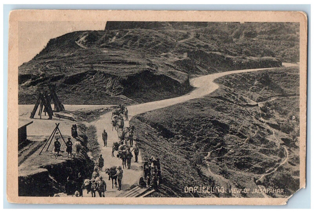 c1910's View Of Jallapahar Darjeeling India, Horses Military Soldiers Postcard