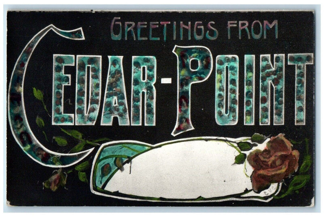 c1950's Greetings From Cedar Point Ohio OH, Large Letters Vintage Postcard