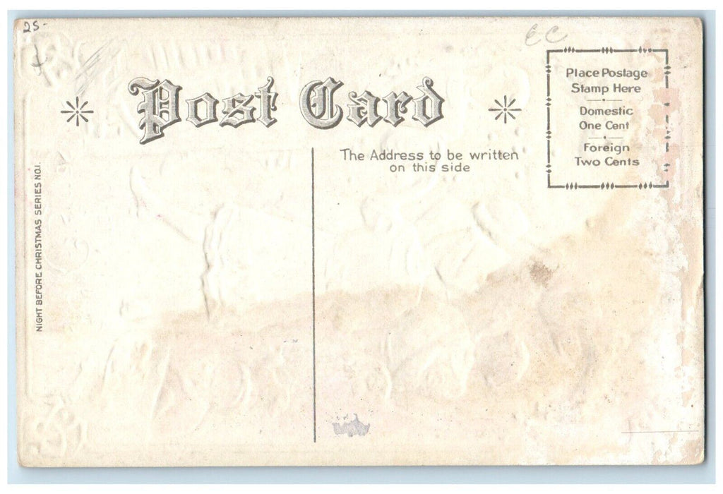 c1910's Christmas Santa Claus And Family Received Gift Present Antique Postcard