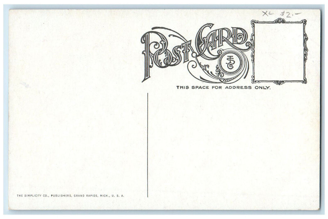 c1910 Horse Carriage, Central Fire Station Kalamazoo Michigan MI Postcard