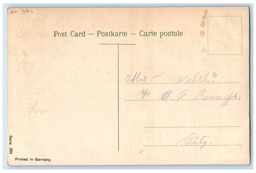 c1910's Christmas Winter Snow House Pine Gel Unposted Antique Postcard