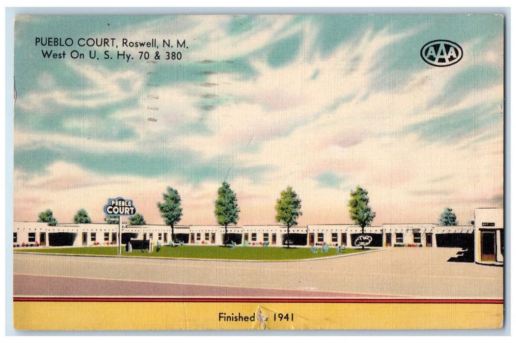1943 Pueblo Court Heating Plant Roswell New Mexico NM Vintage Posted Postcard