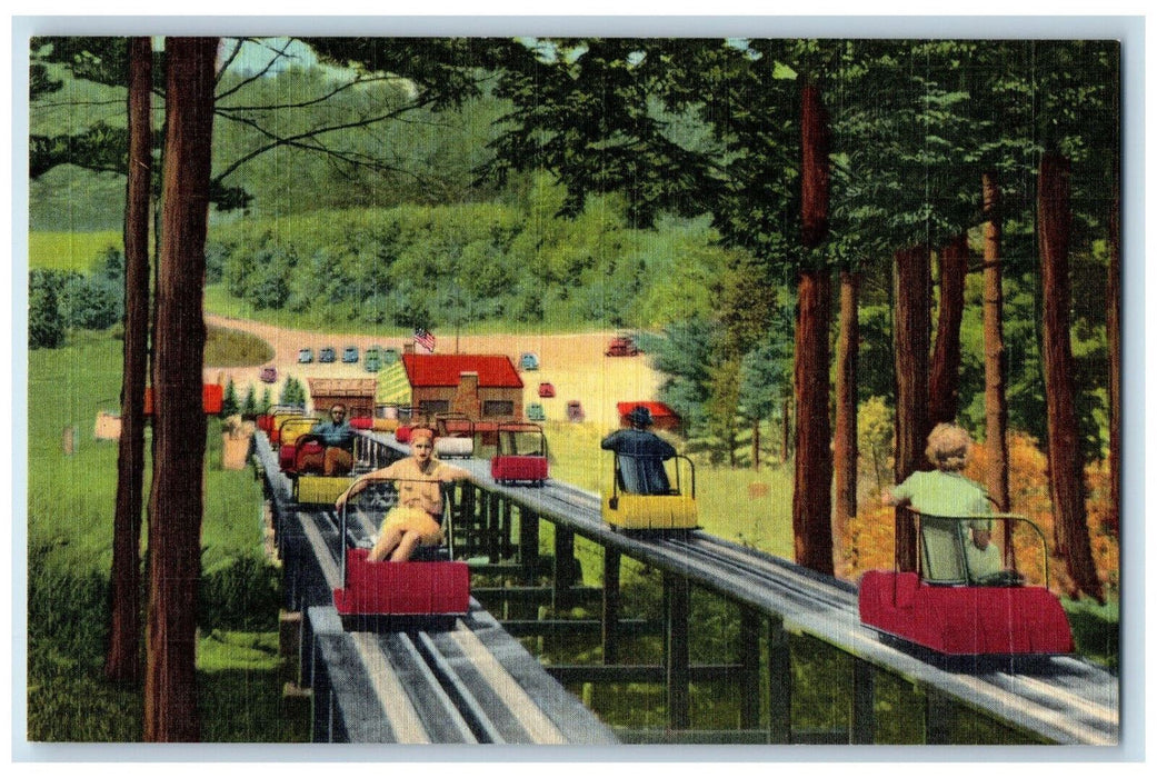 c1950's Cranmore Mountain Ski-Mobile North Conway New Hampshire NH Postcard