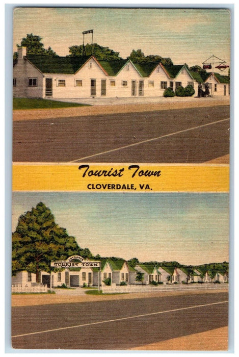 c1950's Multiview, Tourist-Town Cloverdale Virginia VA Vintage Postcard