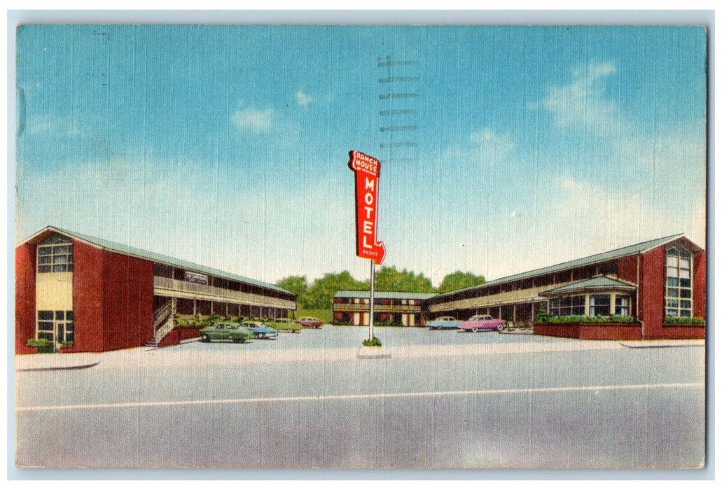 1957 Ranch House Motel Birmingham Alabama AL Posted Vintage Postcard