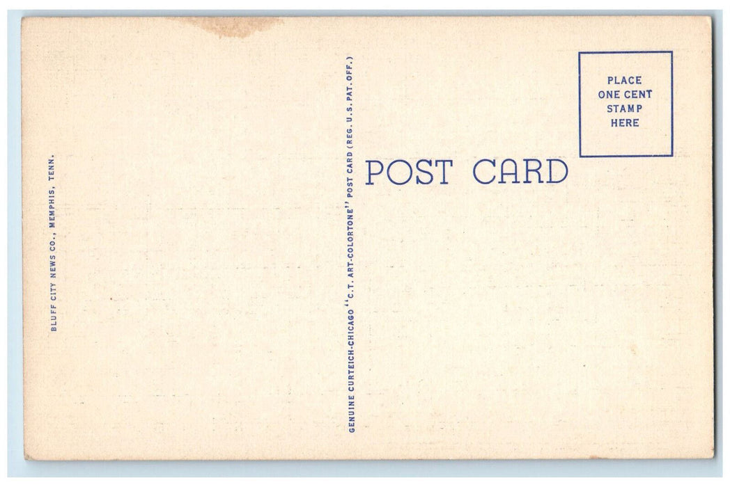 c1950's Confederate Park Post Office at Moonlight Memphis Tennessee TN Postcard