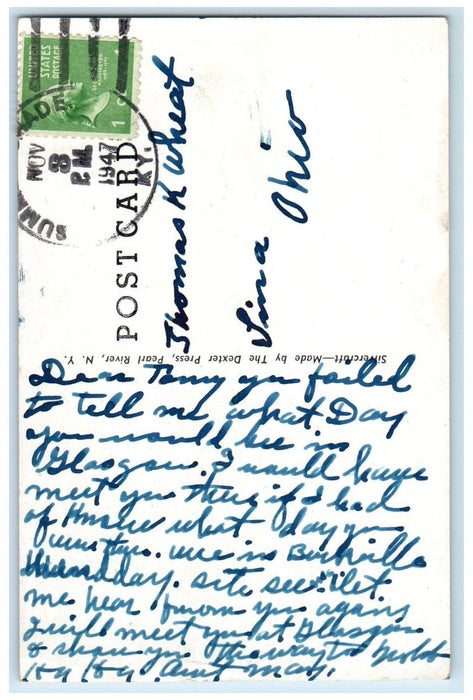 1947 Free Ferry Highway 90 Cumberland River Burkeville Kentucky KY Postcard
