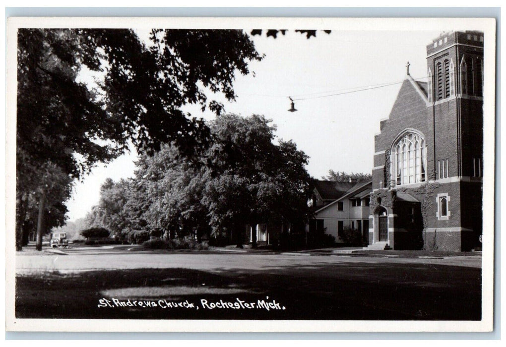 c1950's St. Andrews Church Rochester Michigan MI RPPC Unposted Photo Postcard