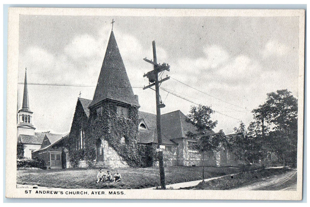 c1920's View of St. Andrew's Church Ayer Massachusetts MA Unposted Postcard