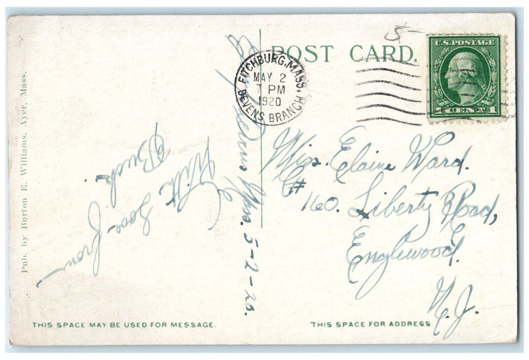 1920 St. Mary's Catholic Church and Rectory Ayer Massachusetts MA Postcard