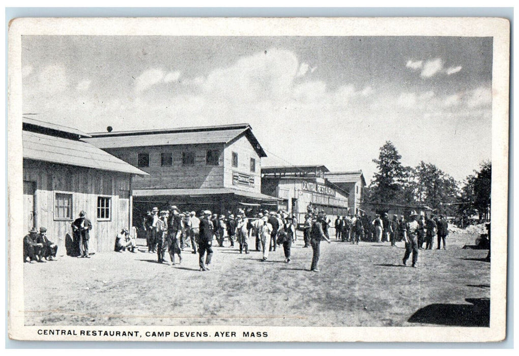 c1920 Central Restaurant Camp Devens Ayer Massachusetts MA Unposted Postcard