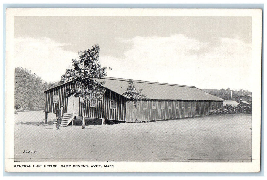 c1920's General Post Office Camp Devens Ayer Massachusetts MA Unposted Postcard