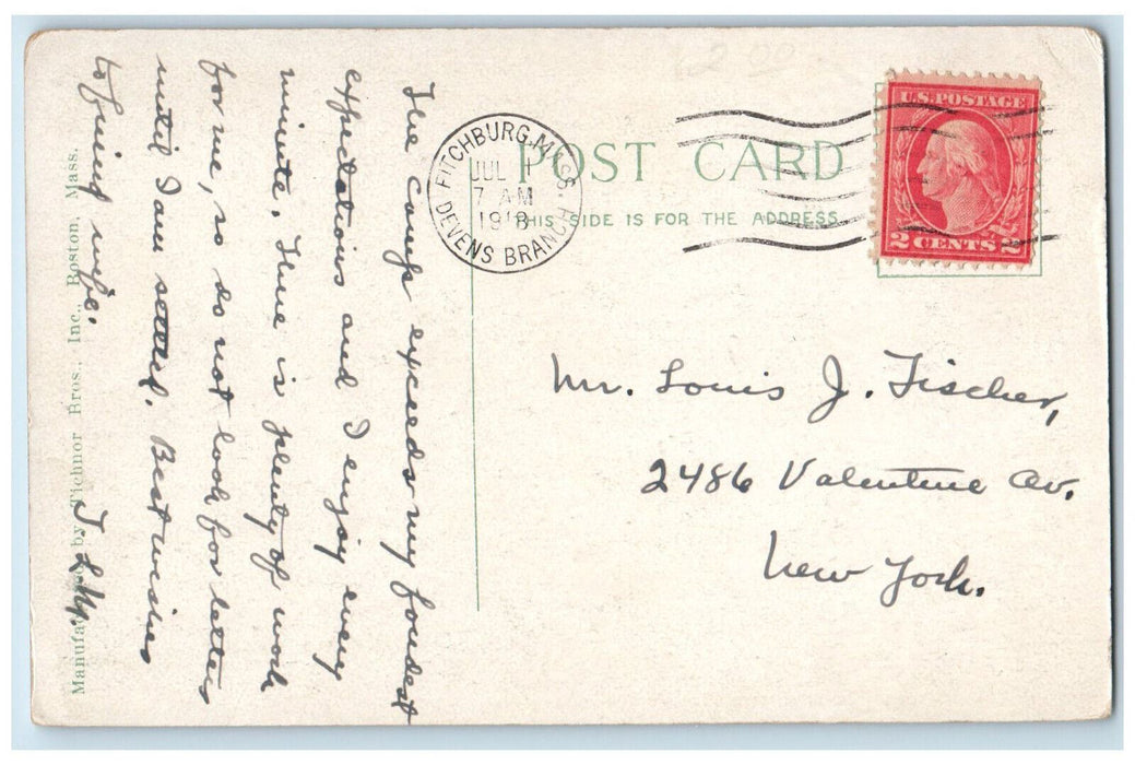 1918 Headquarters Troop Sheds Camp Devens Ayer Massachusetts MA Postcard